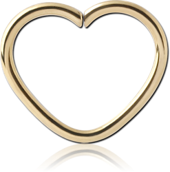 STERILE ZIRCON GOLD PVD COATED SURGICAL STEEL GRADE 316L OPEN HEART SEAMLESS RING