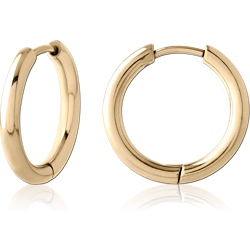 Zircon Gold PVD Coated Titanium Alloy Hoop Earring Per Piece