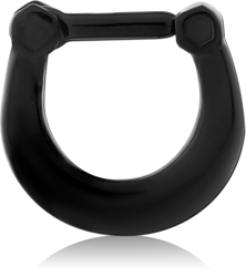 BLACK PVD COATED SURGICAL STEEL GRADE 316L HINGED SEPTUM CLICKER