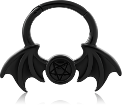 BLACK PVD COATED SURGICAL STEEL GRADE 316L HINGED SEPTUM CLICKER