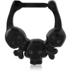 BLACK PVD COATED SURGICAL STEEL GRADE 316L HINGED SEPTUM CLICKER