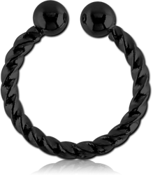 BLACK PVD COATED SURGICAL STEEL GRADE 316L FAKE SEPTUM RING