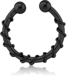 BLACK PVD COATED SURGICAL STEEL GRADE 316L FAKE SEPTUM RING