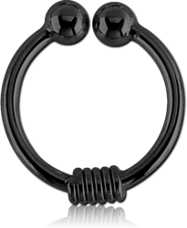 BLACK PVD COATED SURGICAL STEEL GRADE 316L FAKE SEPTUM RING