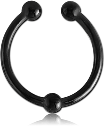 BLACK PVD COATED SURGICAL STEEL GRADE 316L FAKE SEPTUM RING