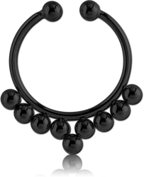 BLACK PVD COATED SURGICAL STEEL GRADE 316L FAKE SEPTUM RING