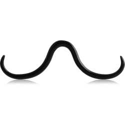 BLACK PVD COATED SURGICAL STEEL GRADE 316L SEPTUM MUSTACHE