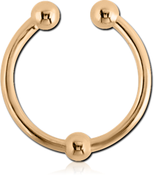GOLD PVD 18K COATED SURGICAL STEEL GRADE 316L FAKE SEPTUM RING - MIDDLE BALL