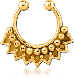 GOLD PVD COATED SURGICAL STEEL GRADE 316L FAKE SEPTUM RING