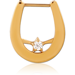 GOLD PVD COATED SURGICAL STEEL GRADE 316L HINGED SEPTUM CLICKER