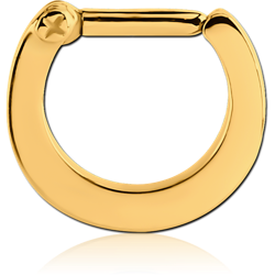 GOLD PVD COATED SURGICAL STEEL GRADE 316L HINGED SEPTUM CLICKER