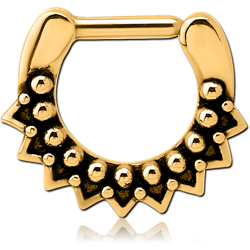 GOLD PVD COATED SURGICAL STEEL GRADE 316L SEPTUM CLICKER