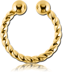 GOLD PVD COATED SURGICAL STEEL GRADE 316L FAKE SEPTUM RING