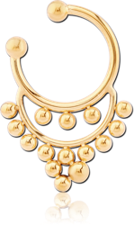 GOLD PVD COATED SURGICAL STEEL GRADE 316L FAKE SEPTUM RING