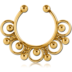GOLD PVD COATED SURGICAL STEEL GRADE 316L FAKE SEPTUM RING