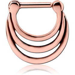 ROSE GOLD PVD COATED SURGICAL STEEL GRADE 316L HINGED SEPTUM CLICKER