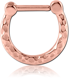ROSE GOLD PVD COATED SURGICAL STEEL GRADE 316L HINGED SEPTUM CLICKER