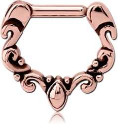 ROSE GOLD PVD COATED SURGICAL STEEL GRADE 316L SEPTUM CLICKER