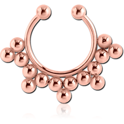 ROSE GOLD PVD COATED SURGICAL STEEL GRADE 316L FAKE SEPTUM RING