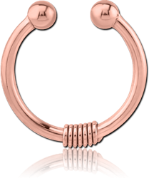 ROSE GOLD PVD COATED SURGICAL STEEL GRADE 316L FAKE SEPTUM RING