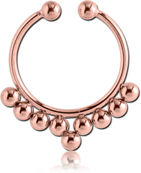 ROSE GOLD PVD COATED SURGICAL STEEL GRADE 316L FAKE SEPTUM RING