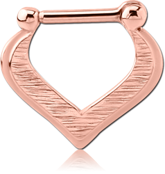 STERLING 925 SILVER ROSE GOLD PLATED HINGED SEPTUM CLICKER