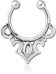 SURGICAL STEEL GRADE 316L FAKE SEPTUM RING - FILIGREE