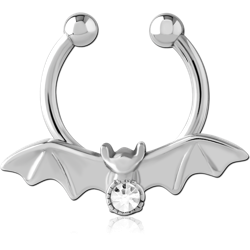 SURGICAL STEEL GRADE 316L JEWELED FAKE SEPTUM RING