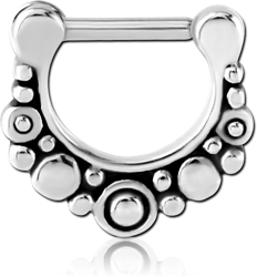 SURGICAL STEEL GRADE 316L HINGED SEPTUM CLICKER - FILIGREE