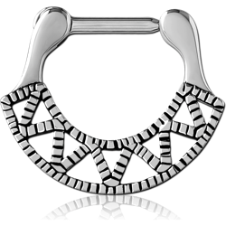 SURGICAL STEEL GRADE 316L HINGED SEPTUM CLICKER RING