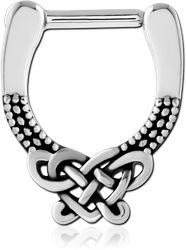 SURGICAL STEEL GRADE 316L HINGED SEPTUM CLICKER RING