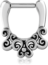 SURGICAL STEEL GRADE 316L HINGED SEPTUM CLICKER RING