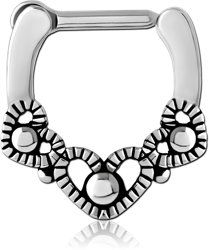 SURGICAL STEEL GRADE 316L HINGED SEPTUM CLICKER RING