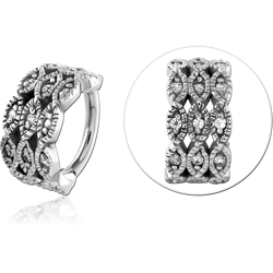 SURGICAL STEEL GRADE 316L JEWELED HINGED SEPTUM CLICKER RING