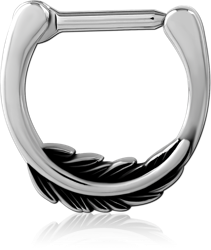 SURGICAL STEEL GRADE 316L HINGED SEPTUM CLICKER RING