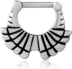 SURGICAL STEEL GRADE 316L HINGED SEPTUM CLICKER