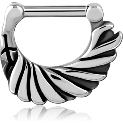 SURGICAL STEEL GRADE 316L HINGED SEPTUM CLICKER