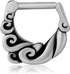 SURGICAL STEEL GRADE 316L HINGED SEPTUM CLICKER