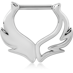 SURGICAL STEEL GRADE 316L HINGED SEPTUM CLICKER