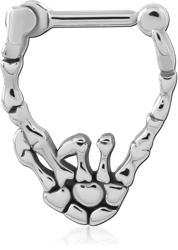 SURGICAL STEEL GRADE 316L HINGED SEPTUM CLICKER
