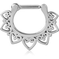 SURGICAL STEEL GRADE 316L HINGED SEPTUM CLICKER