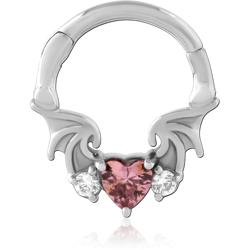 SURGICAL STEEL GRADE 316L JEWELED HINGED SEPTUM CLICKER RING