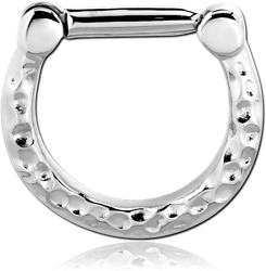 SURGICAL STEEL GRADE 316L HINGED SEPTUM CLICKER RING