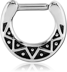 SURGICAL STEEL GRADE 316L HINGED SEPTUM CLICKER RING