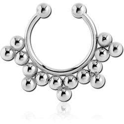 SURGICAL STEEL GRADE 316L FAKE SEPTUM RING - 15 BALLS