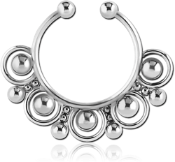 SURGICAL STEEL GRADE 316L FAKE SEPTUM RING - 17 BALLS
