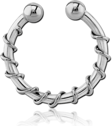 SURGICAL STEEL GRADE 316L FAKE SEPTUM RING - TWIST LINE