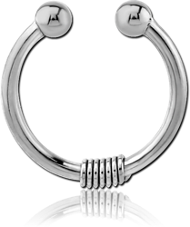 SURGICAL STEEL GRADE 316L FAKE SEPTUM RING - BRAB WIRE