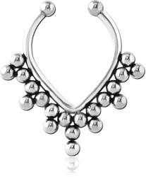 SURGICAL STEEL GRADE 316L FAKE SEPTUM RING - DOTS AND CIRCLES