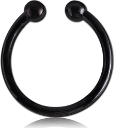 STERILE BLACK PVD COATED SURGICAL STEEL GRADE 316L FAKE SEPTUM RING